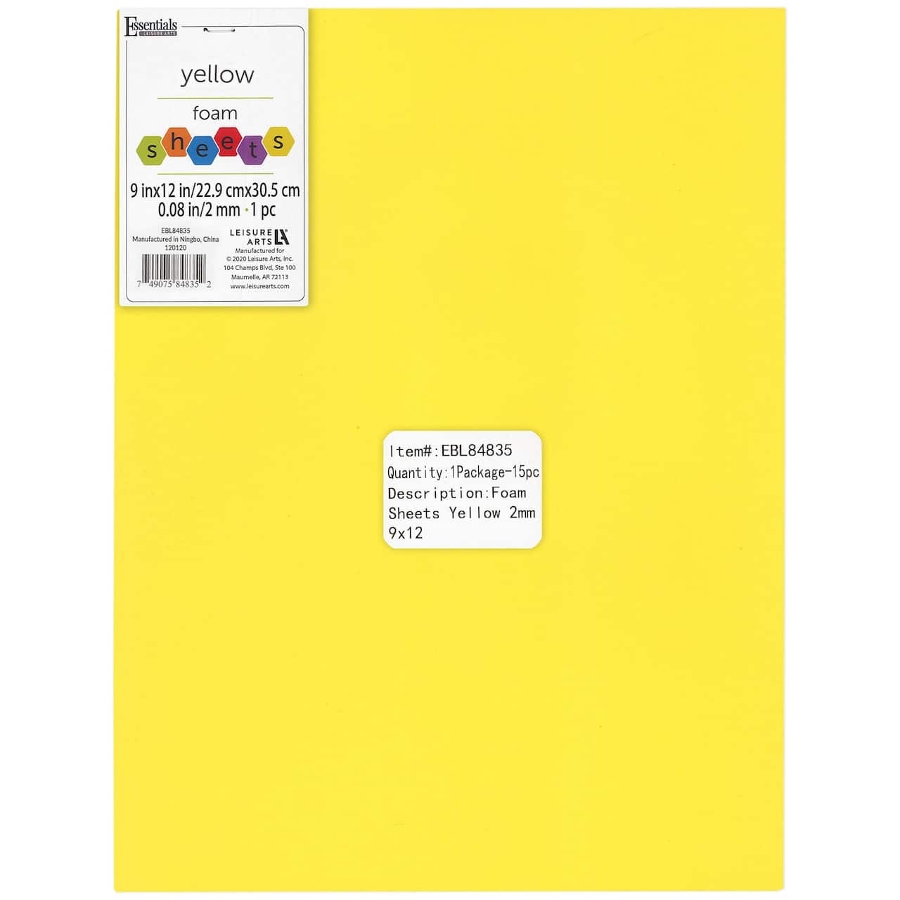 Essentials by Leisure Arts 9" x 12" Foam Sheets, 15ct.